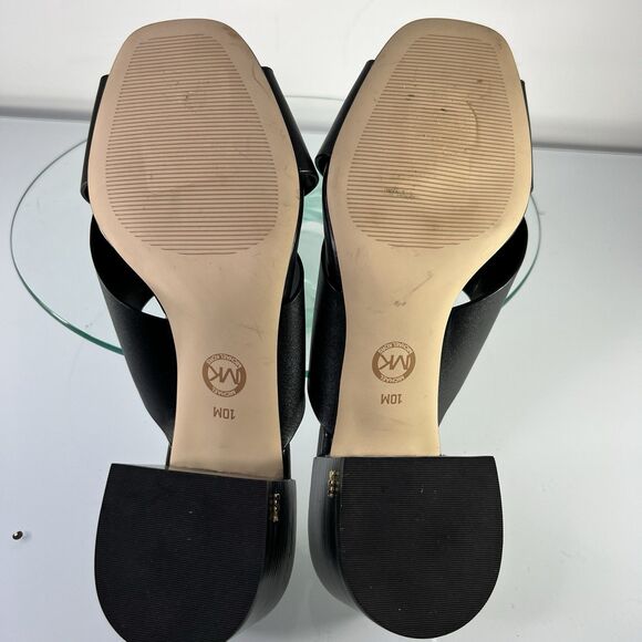 Michael Michael Kors Abbott Mule Leather Black Slip On Crisscross strap - Picture 6 of 7